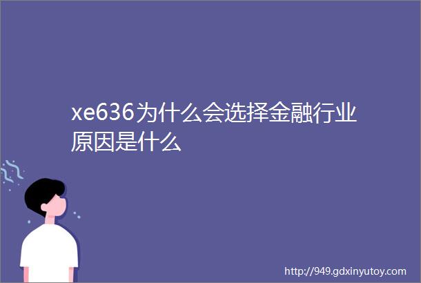 xe636为什么会选择金融行业原因是什么